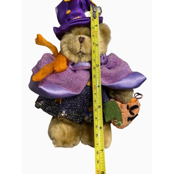 Halloween Teddy Bear Plush With Purple Witch Outfit and Hat - Picture 5 of 10